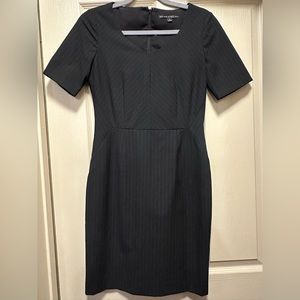 Antonio Melani Vneck Short Sleeve Pinstripe Sheath Dress